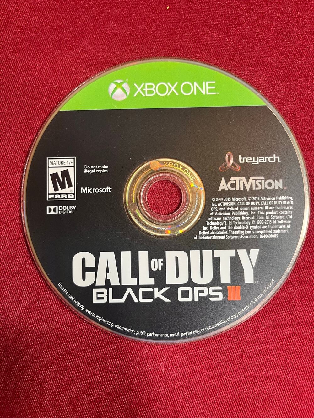 Xbox one Call Of Duty Black Ops 3-Tested Good Condition NO CASE